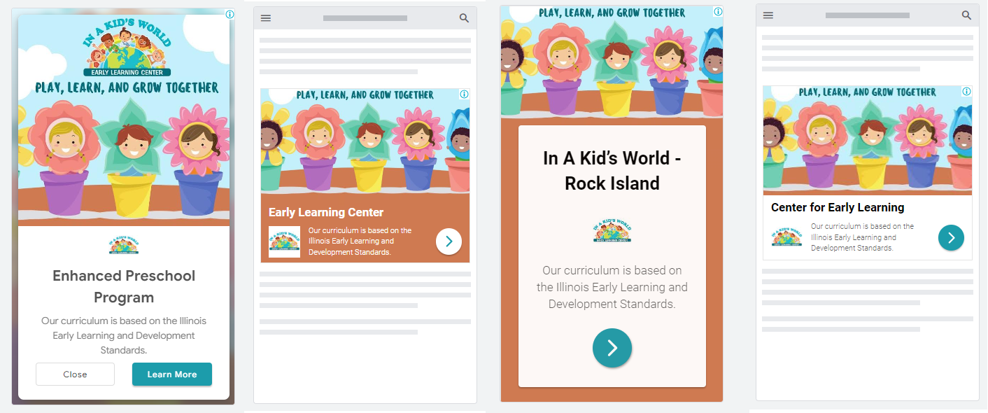 In A Kid's World Illinois Early Learning and Development Standards Google Digital Ad made by Media Link Inc.